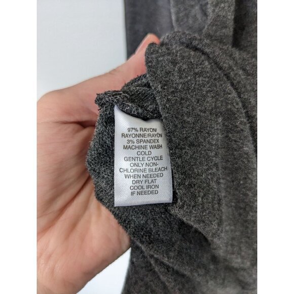 LOU and Grey Long Sleeve Charcoal Gray V-neck Shirt Size XS - Picture 5 of 6